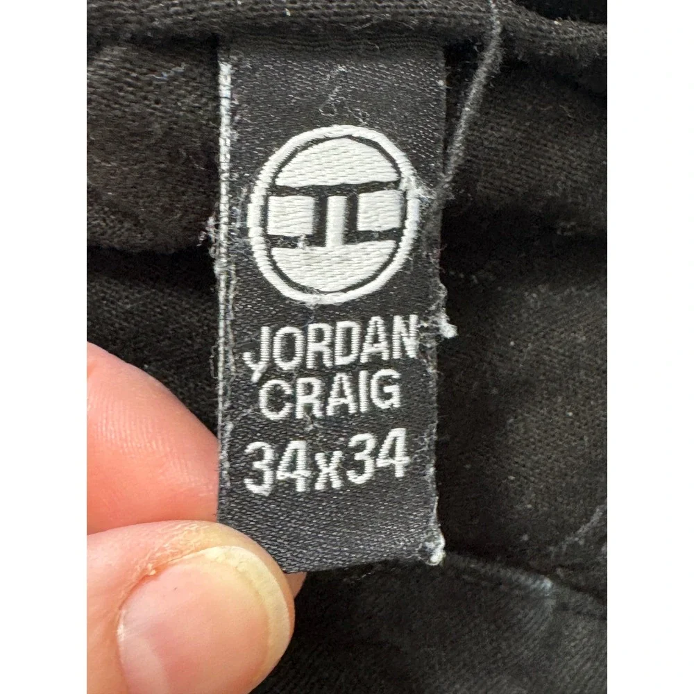 Jordan Craig Mens Sean Slim Fit Distressed Black Denim Jeans 34x34 Meas: 35x33.5